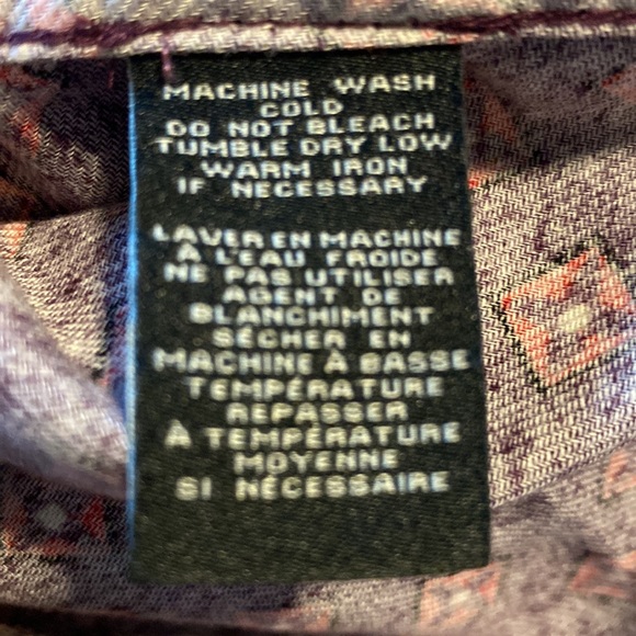 NWT Marc by Marc Jacobs Faded Wine Multi Long Sleeve Flannel Button Down |Size S - Picture 9 of 9